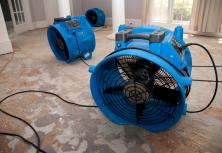 Fan drying water damage