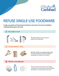 Single-use plastic foodware ban poster