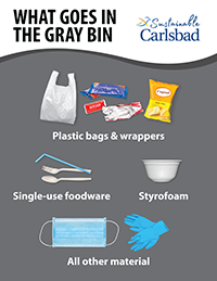 What goes in the gray bin poster