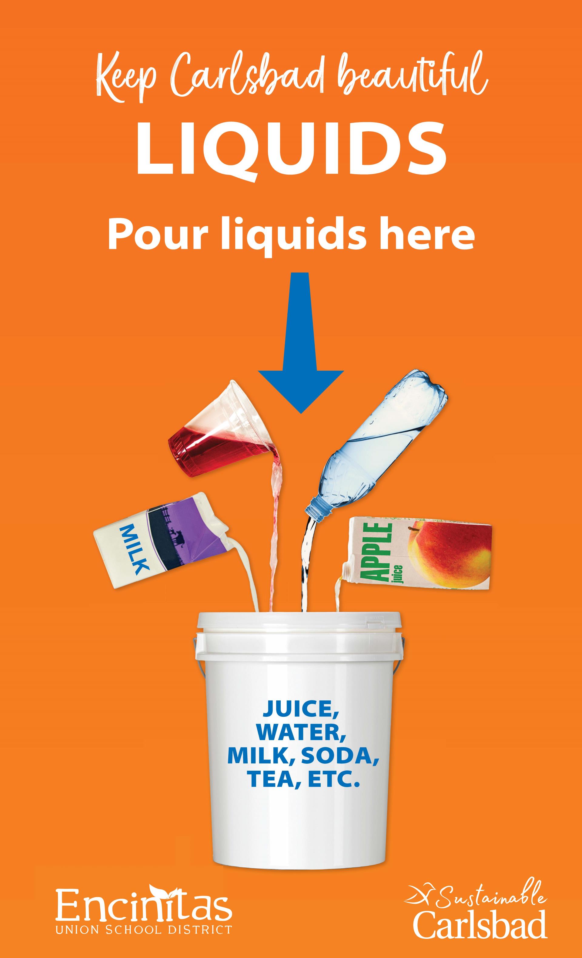 EUSD Lunch liquids disposal poster