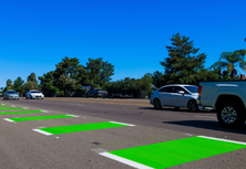 Cars and bike lane